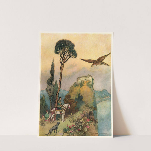 The King and the Falcon outside the Palace by Warwick Goble