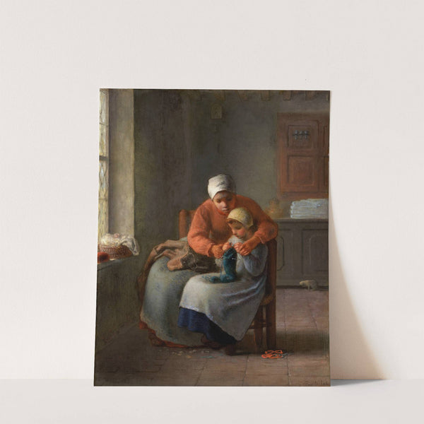 The Knitting Lesson by Jean-François Millet