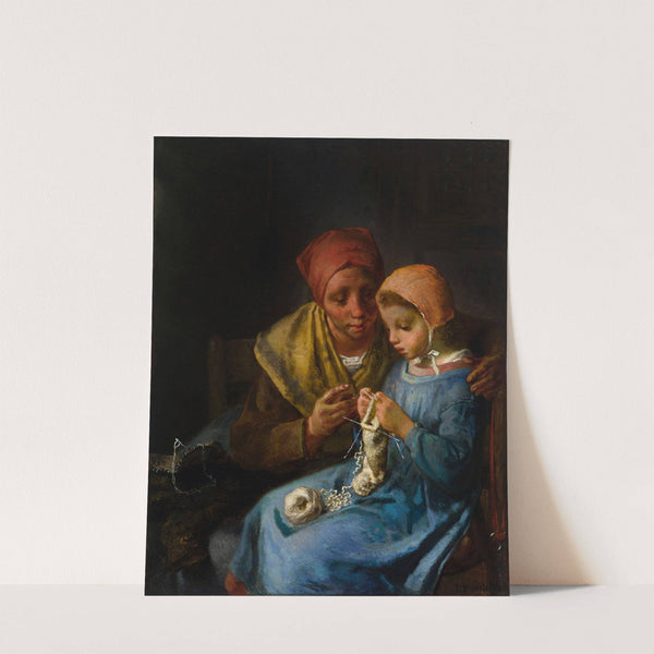 The Knitting Lesson (1869) by Jean-François Millet