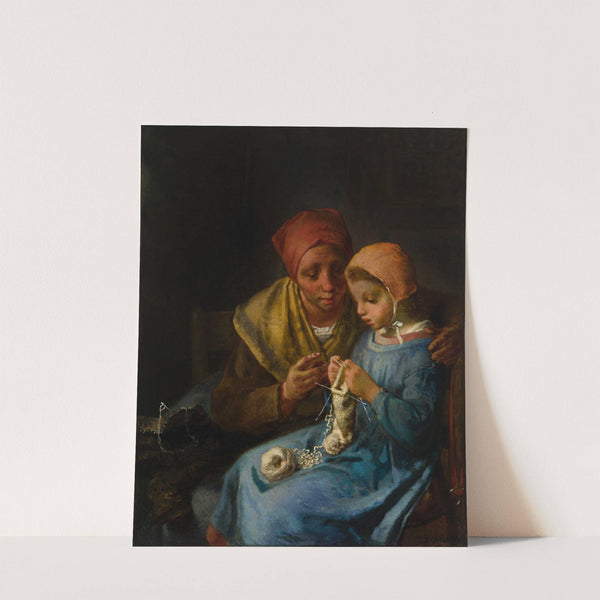 The Knitting Lesson (1869) by Jean-François Millet