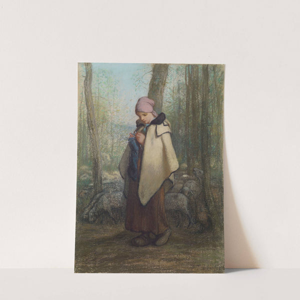 The Knitting Shepherdess by Jean-François Millet