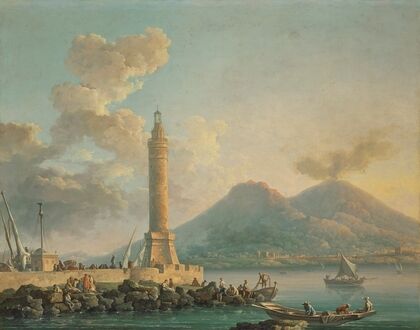 The Lanterna del Molo, Naples with Vesuvius beyond