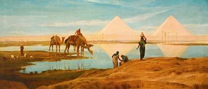 The Light Of The Rising Sun Upon The Pyramids Of Ghizeh