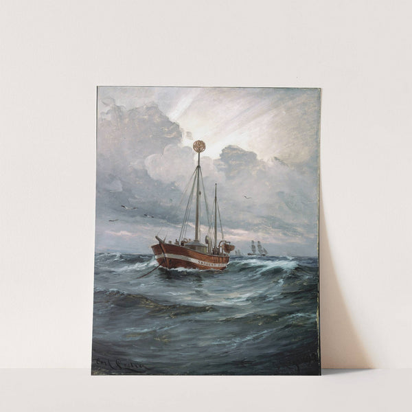 The lightship at Skagen Reef by Carl Locher