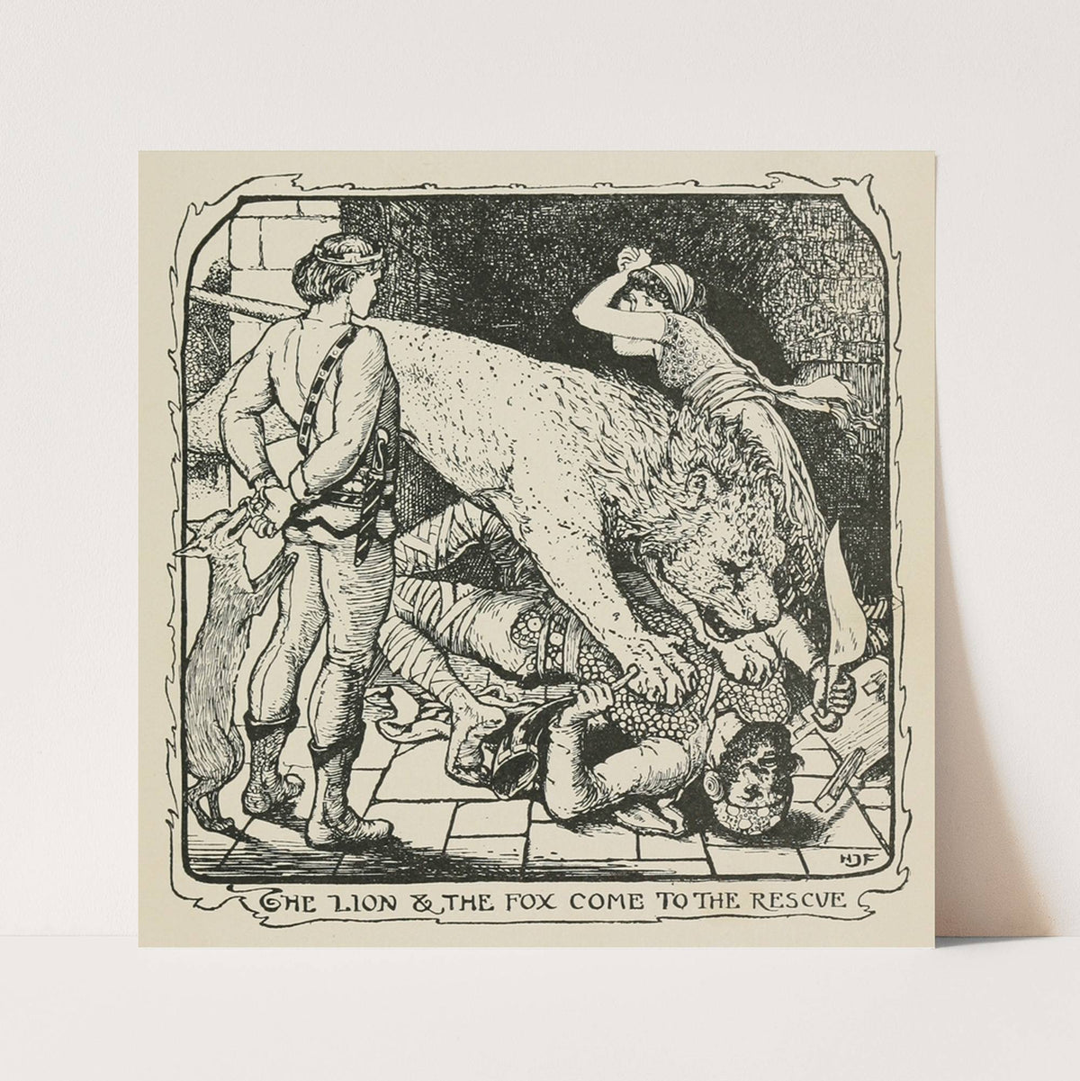 The Lion and the Fox come to the Rescue (1906) by Henry Justice Ford