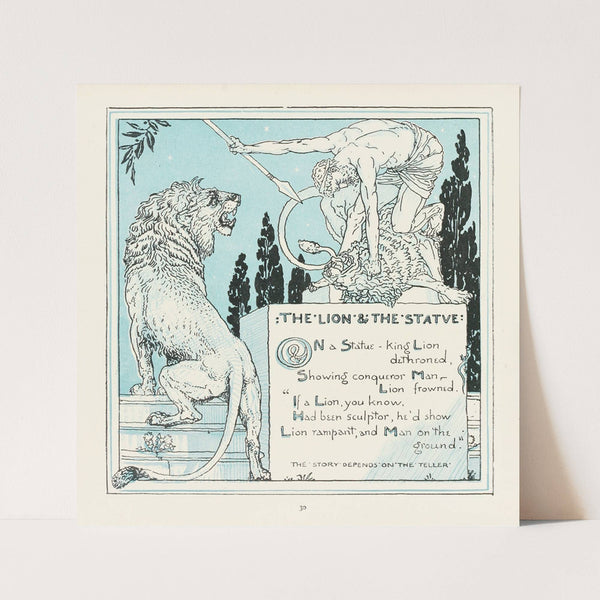 The Lion and the Statue (1908) by Walter Crane