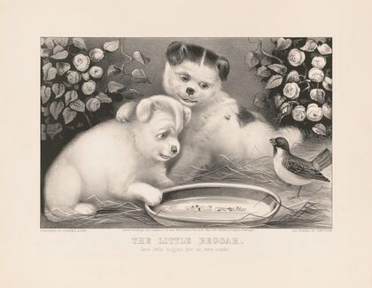 The little beggar; good little doggies give me some crumbs (1873)