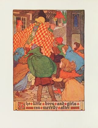 The little boys and girls … ran merrily after