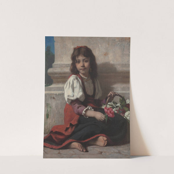 The little flower girl (1877) by François Alfred Delobbe