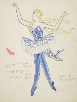 The Little Mermaid: Mother:Sisters blue ballet bodice and tutu with fishtail attached (1934-1943) — size preview