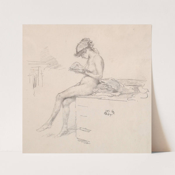 The Little Nude Model Reading (1890) by James Abbott McNeill Whistler