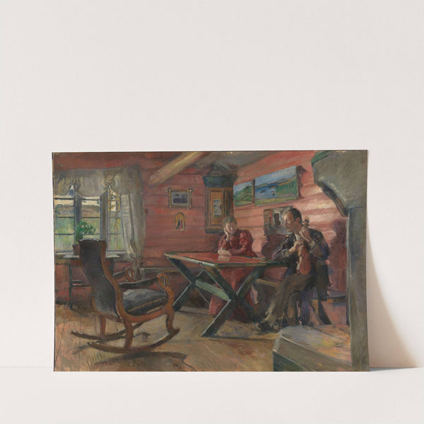 The Living Room at Kolbotn, (Hulda and Arne Garborg’s home) (1896) by Harriet Backer