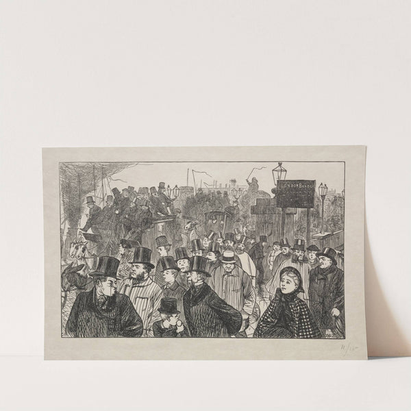 The Living Stream at London Bridge – On the Bridge (1863) by George Du Maurier