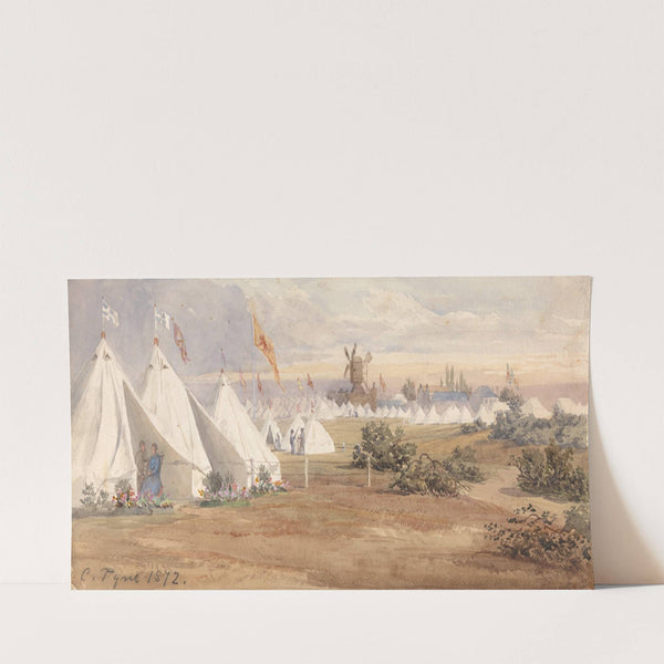 The London Scottish Volunteer Regiment at Wimbledon Common Rifle Ranges with the Soldiers under canvas (1872) by Charles Claude Pyne