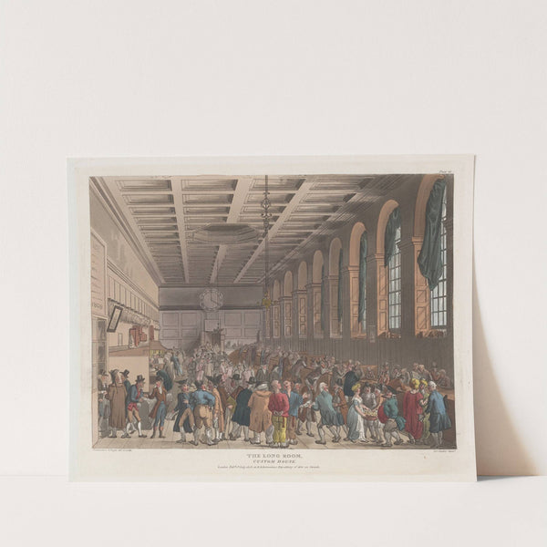 The Long Room, Custom House (1808) by Thomas Rowlandson