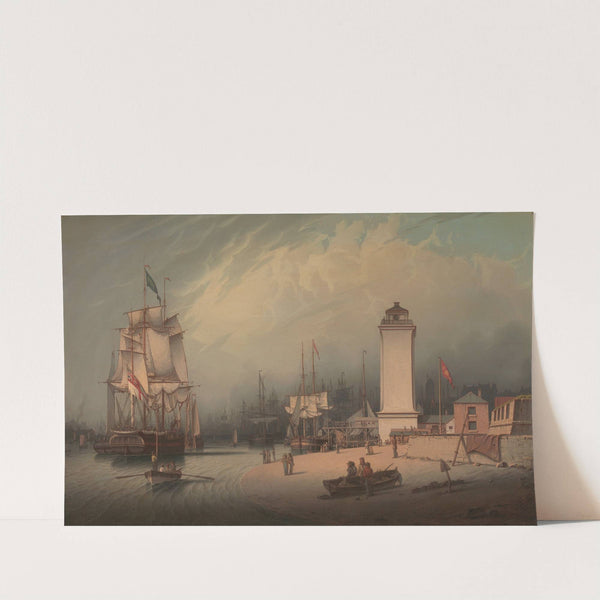 The Low Lighthouse, North Shields by Robert Salmon