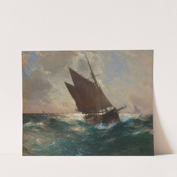 The Lowestoft Boat, off Cornwall by Franz Müller-Gossen