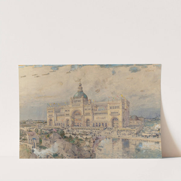 The MacKaye Spectatorium with Iowa Pavillion in Foreground, Columbian Exposition (1893) by Childe Hassam