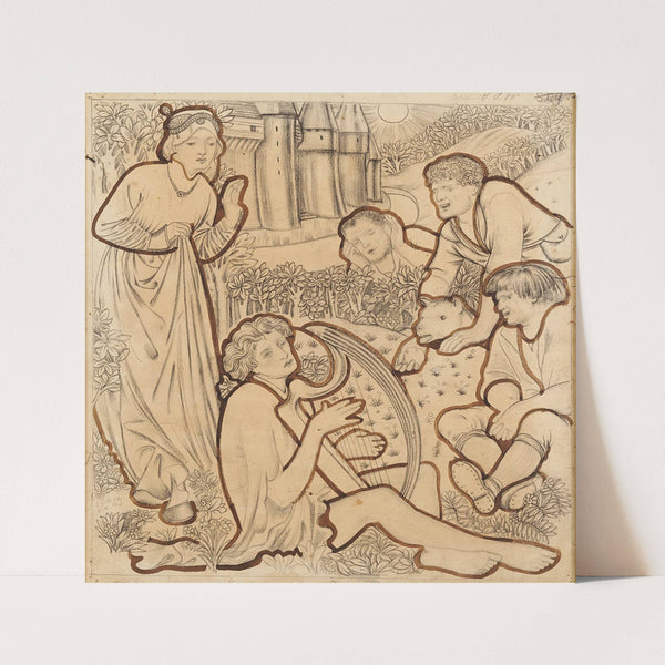 The Madness of Sir Tristram by Sir Edward Coley Burne-Jones
