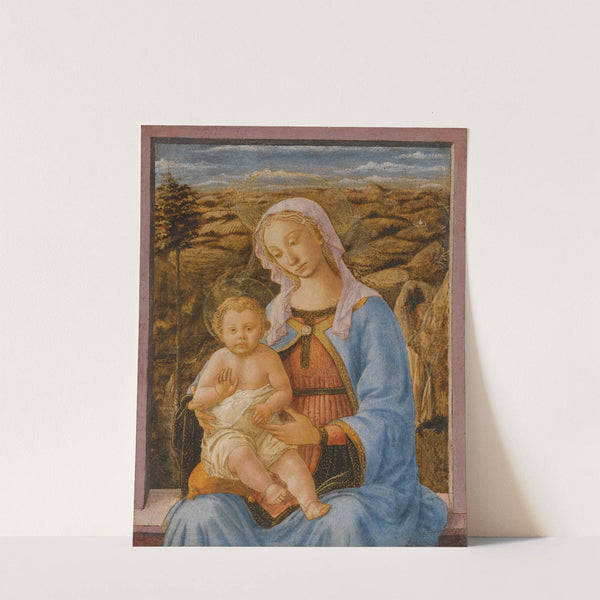 The Madonna And Child Seated On A Window Ledge, A Landscape Beyond by Francesco Pesellino