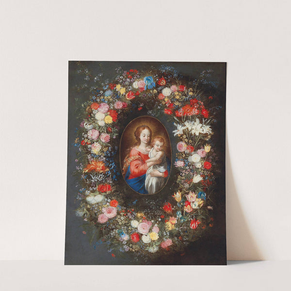 The Madonna and Child surrounded by a floral garland by Jan Brueghel the Younger