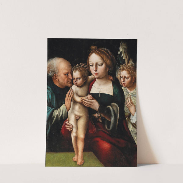 The Madonna and Child, with Saint Eligius and an Angel by The Master of the Parrot