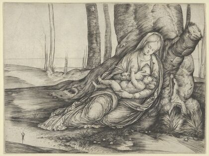 The Madonna nursing the Christ Child at the foot of a tree (ca. 1502–3)