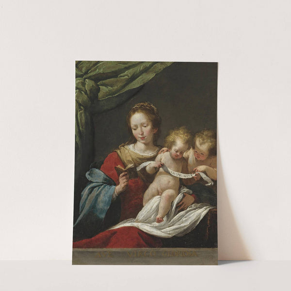 The Madonna Reading, With The Christ Child And Infant Saint John The Baptist by Bernardo Strozzi