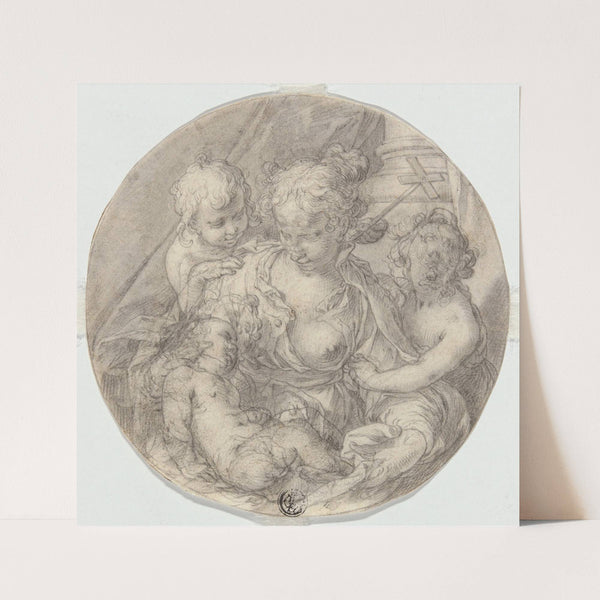 The Madonna with the Christ Child, with the infant John the Baptist and another Child (Caritas) by Abraham Bloemaert