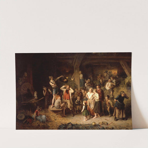 The magician in the barn by Ludwig Knaus