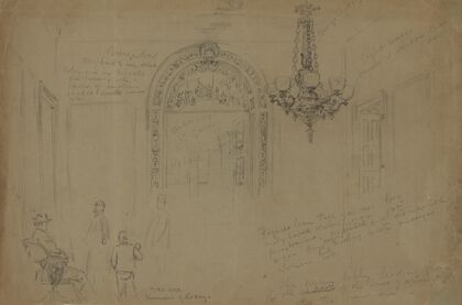 The main lobby leading from the old hall of the house of representatives to the new one