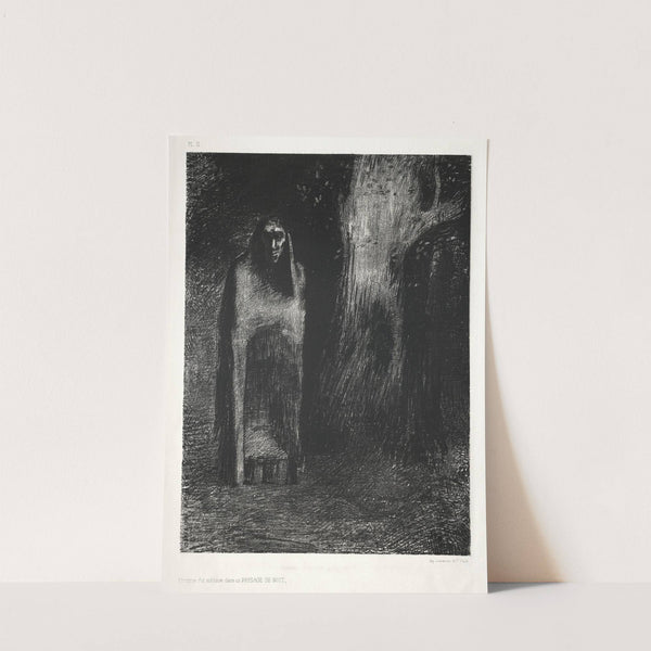 The Man Was Alone in a Night Landscape by Odilon Redon