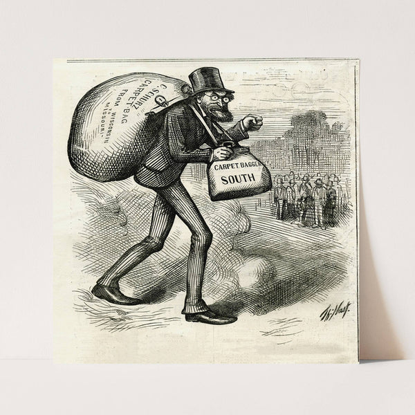 The man with the (carpet) bags by Thomas Nast