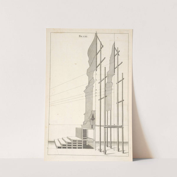 The manner of erecting machines, that consist of several ranges of frames. by Andrea Pozzo