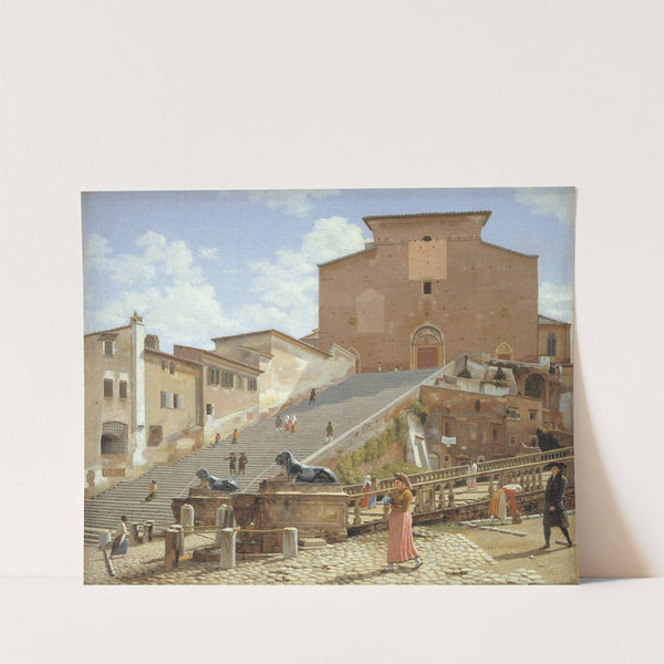 The Marble Steps leading up to the Church of Santa Maria in Aracoeli in Rome (1814 – 1816) by Christoffer Wilhelm Eckersberg