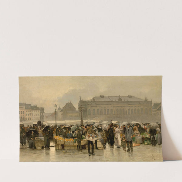 The Market in front of the Theatre in Antwerp by Emile Claus