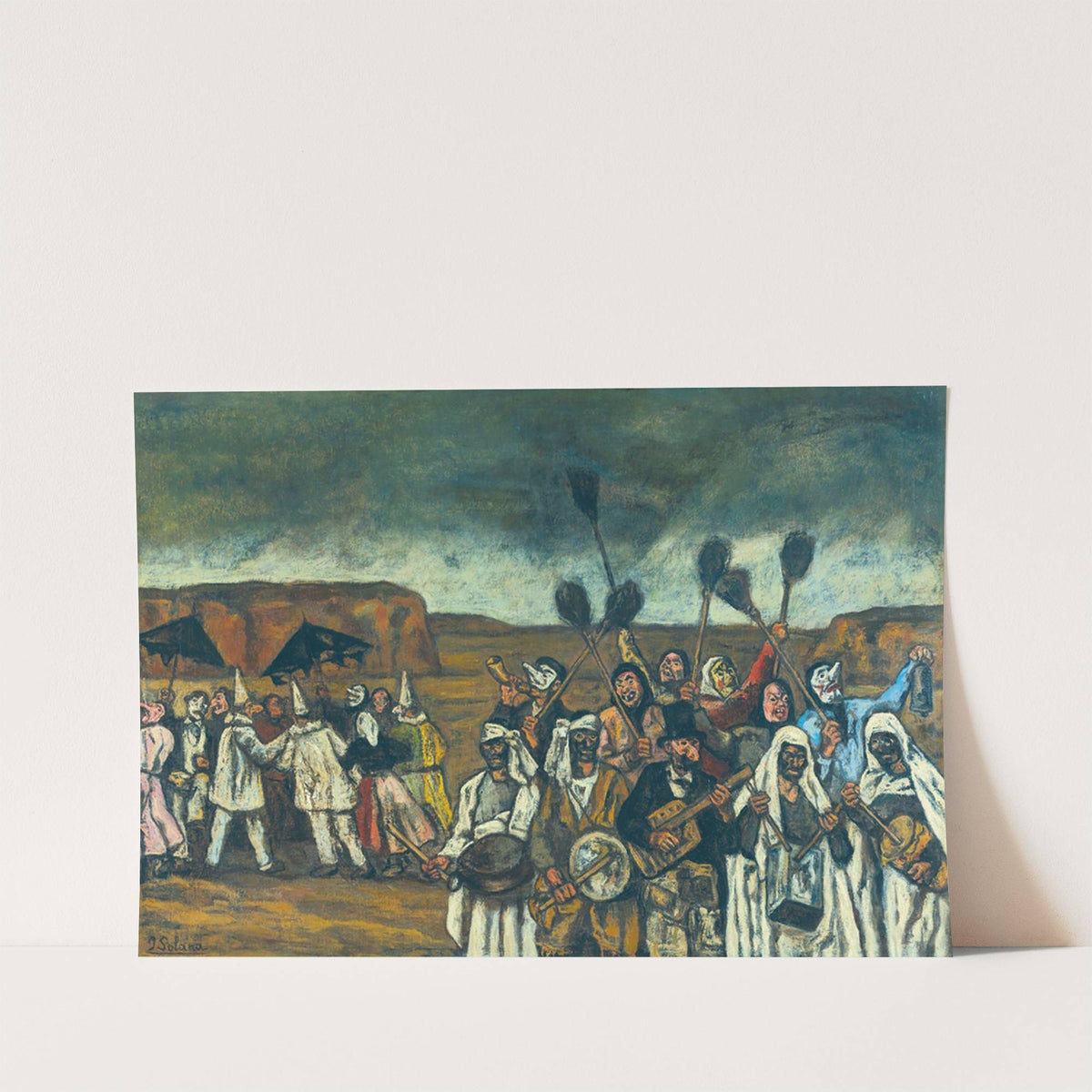 The masquerade of the brooms by José Gutiérrez Solana