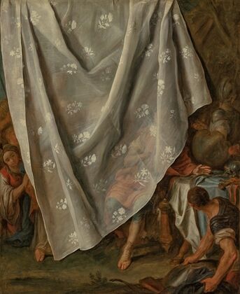 The Meeting of Alexander the Great and Roxana, behind a trompe l’oeil curtain