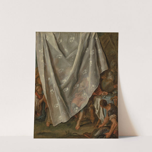 The Meeting of Alexander the Great and Roxana, behind a trompe l’oeil curtain by Pietro Rotari