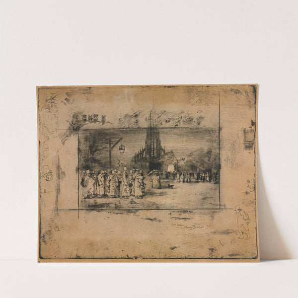 The Midnight Mass (1887) by Félix Hilaire Buhot