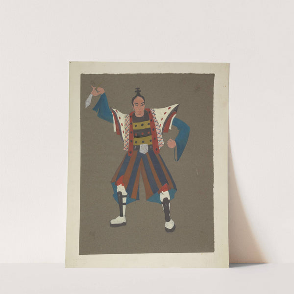 The Mikado: Yellow and black striped top covered by white and red coat with flowing blue sleeves (1934-1943) by Maxine Borowsky