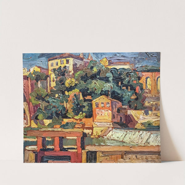 The mill and the Castagne in Rabastens by Georges Gaudion