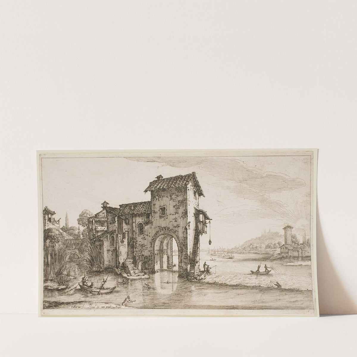 The Mill on the River (1630) by Jacques Callot