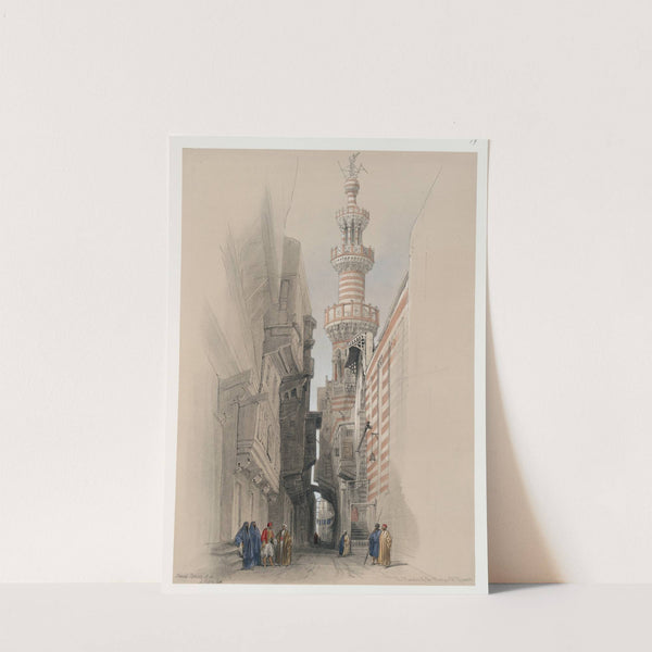 The minaret of the Mosque El Rhamree. (1846-1849) by David Roberts