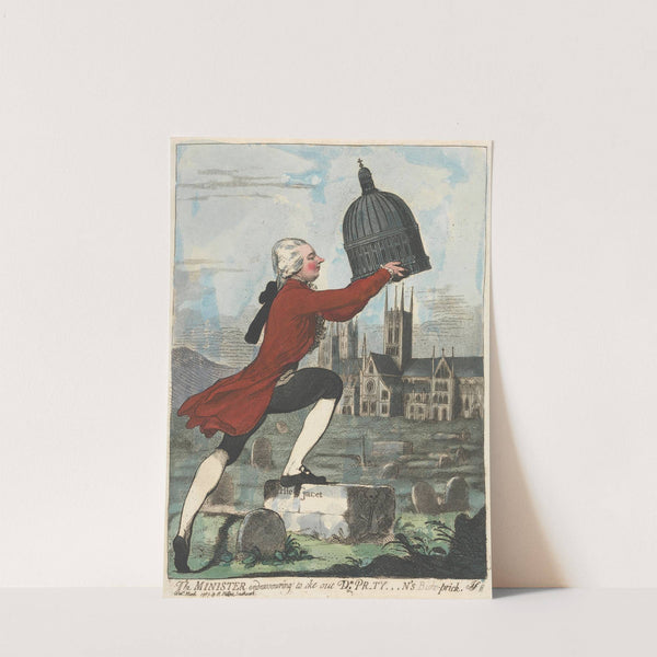 The Minister Endeavouring to Eke Out Dr. Pr–ty—–n’s Bisho-Prick (1787) by James Sayer