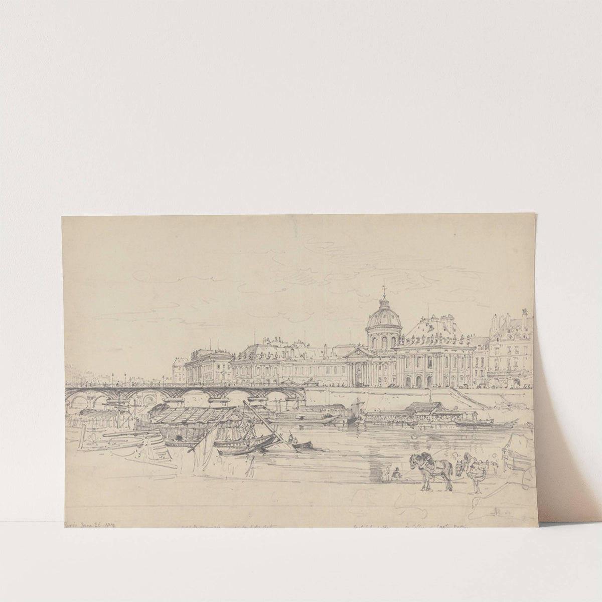 The Mint, Pont des Arts and L'Institut de France, Paris by Henry Edridge