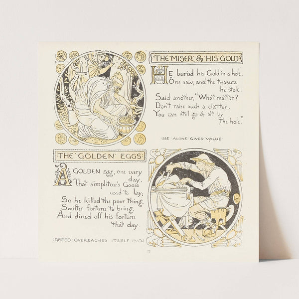 The Miser and his Gold, The Golden Eggs (1908) by Walter Crane
