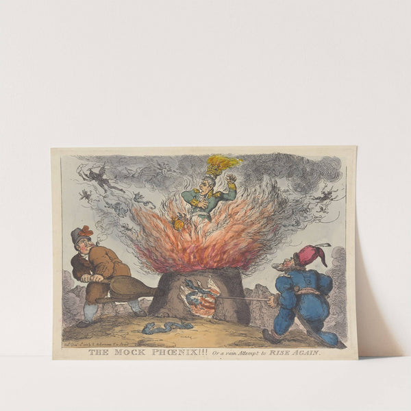 The mock phoenix!!! Or a vain attempt to rise again (1813) by Thomas Rowlandson