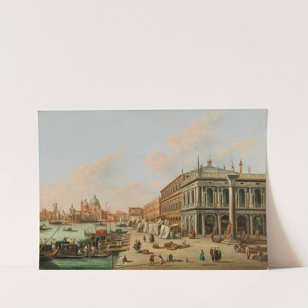 The Molo by the Biblioteca Marciana facing the entrance of the Canal Grande, Venice by Giuseppe Bernardino Bison