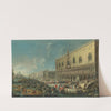 The Molo, Venice, looking west with the reception of the Papal Nuncio Carlo Gaetano Stampa (1667–1742), later Cardinal-Archbishop of Milan, at the Doge's Palace on 15 July 1721 by Antonio Stom